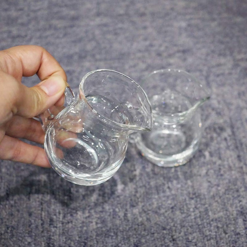 DGQ Classic Glass Creamer Pitcher with Handle 4oz Pack of 2 Milk Pourer Mini Creamer for Coffee Tea Maple Syrup Serving - Image 3